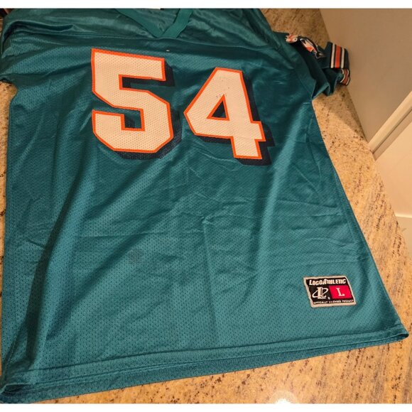 Vintage Logo Athletic Miami Dolphins Zach Thomas #54 Football NFL Jersey Sz L - Picture 5 of 16